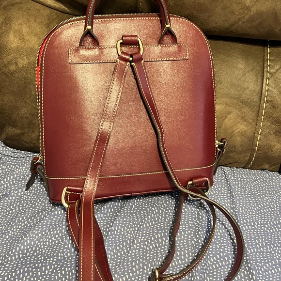 Dooney and Burke Saffiano leather backpack in Maroon - Picture 7 of 16